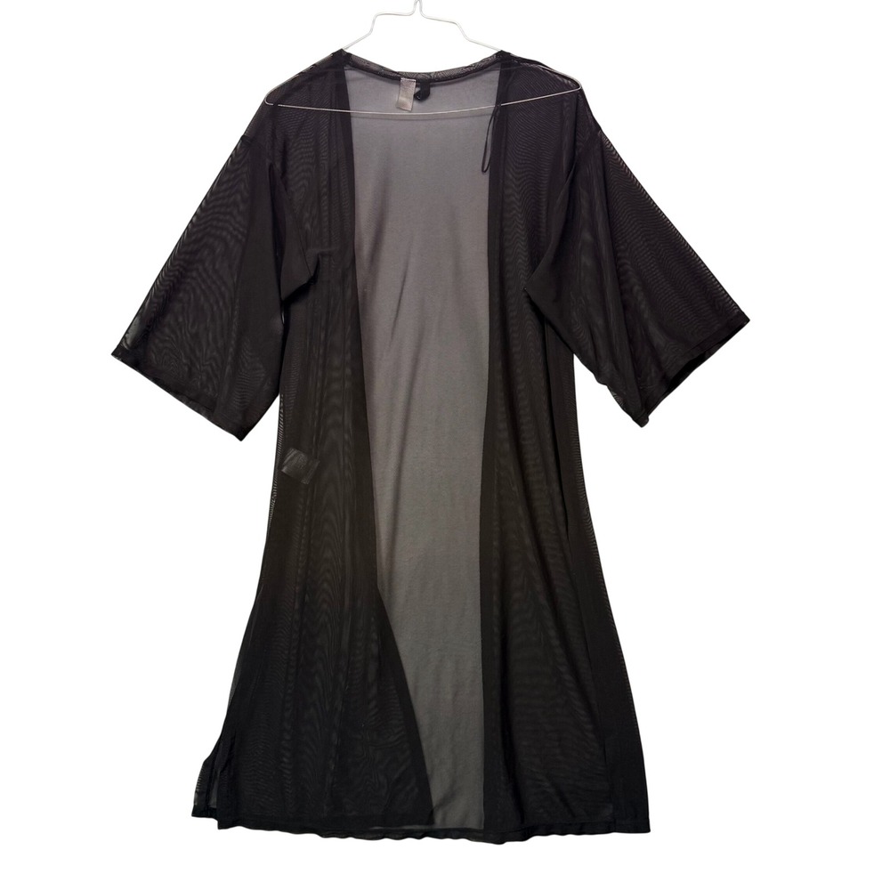 Sheer Mesh Kimono Open Front Side Slit Cardigan H&M Divided Goth Grunge Boho - Picture 2 of 8